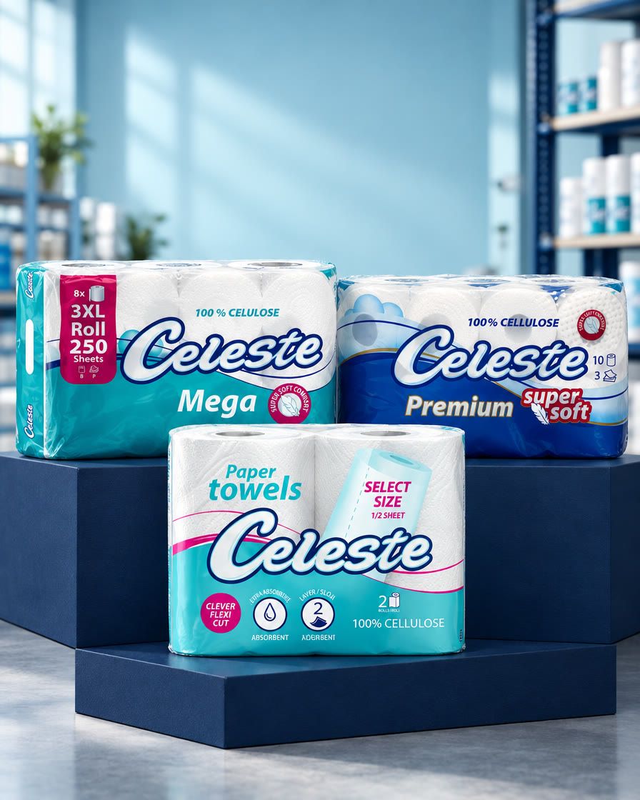 Campagnebeeld met Celeste papierproducten